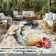 thumbnail image 3 of Fsddascl White Retro Rooster Outdoor Rug for Patio/Deck/Porch, Non-Slip Large Area Rug 5 x 8 Ft, Watercolor Pastoral Animals Indoor Outdoor Rugs Washable Area Rugs, Reversible Camping Rug Carpet, 3 of 5