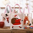 thumbnail image 4 of Christmas Canvas Gift Bag Tote Bags Christmas Decorative Articles Linen Embroidery Candy Bag Storage Bag Shopping Bag for Gifts Wrapping Storage, 4 of 7