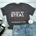 thumbnail image 2 of Endives Thou Shall Not Steal Unless You Can Beat The Throw Women's Letter Baseball Love Print Round Neck Short Sleeve T Shirt Top, 2 of 6