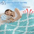 thumbnail image 3 of Quatrefoil Moroccan Pattern Cooling Blanket, Lightweight Breathable Summer Throw Blanket with Double Sided Cold Effect,Geometric Aqua Morocco Picnic Beach Blankets Bed Sheet for Hot Sleepers 30"x40", 3 of 8