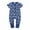 Navy, variant on IROINID Clearance Cotton Neutral Onesies Summer Newborn Baby Girls Boys Bodysuit Short Sleeve Printed Zipper One-piece Romper Jumpsuit,Blue