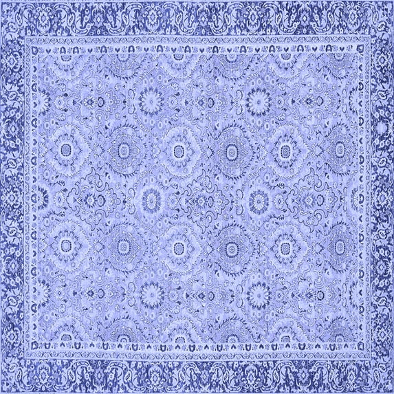 Ahgly Company Indoor Square Oriental Blue Traditional Area Rugs, 4' Square
