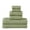 Green, variant on Soho 100% Combed Cotton Ribbed Stripes, 6-PieceTowel Set, 2 Bath, 2 Hand, 2 Face White
