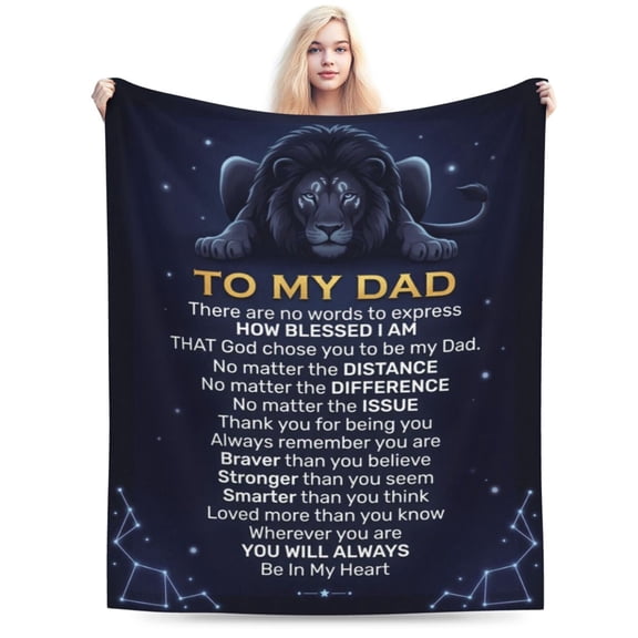 Gift for Dad Birthday Gift, Girl Dad Gifts for Fathers Day from Daughter, Dad Blanket Gift from Son Daughter, Soft Flannel Throw Blanket for Father 50x40