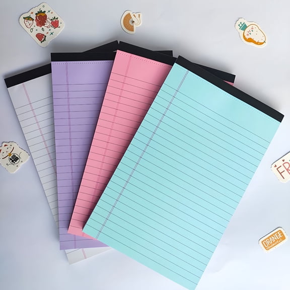 CCOCC Colored Legal Pads 5x8,5 Pack,Lined Note Pads 5x8 College Ruled,Note Paper 5x8,Pink Notebook Paper Colored Notepads,Pink Legal Pads 5x8 Lined Paper,80 GSM Pastel Pads of Paper,30 Sheets/Pad