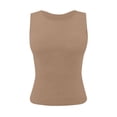 thumbnail image 4 of TTUHYWXI Women's Crochet Striped Tank Tops Sleeveless Round Neck Trendy Cute Summer Lightweight Sweater Vest Top (Khaki, M), 4 of 5