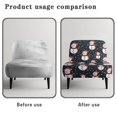 thumbnail image 6 of HELLHERO Christmas Armless Accent Chair Cover Featuring Cute Snowman Pattern, Stretch Elastic Bottom Anti Scratch Protector for Living Room Dining Room Hotel, 6 of 8