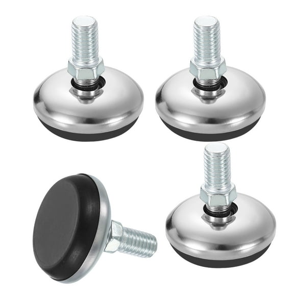 4Pack M8 Thread Furniture Feet Levelers, 32x20 Adjustable Leveling Table Feet, Screw on Furniture Glide Leveling for Chair Stool Legs, Black
