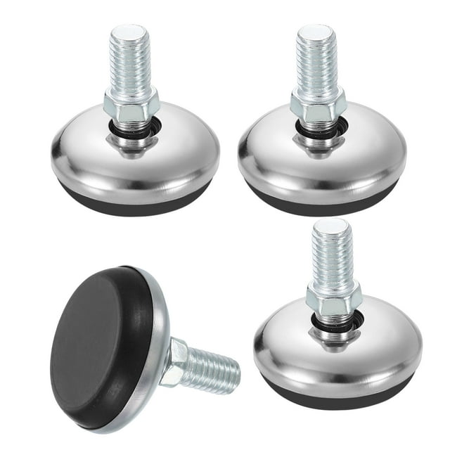 Niveladores de pies de muebles con rosca M8 de 4 piezas, pies ajustables de nivelación de mesa de 32x20, nivelación de deslizadores de muebles para patas de silla y taburete, negro