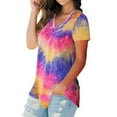 thumbnail image 3 of T-Shirt Élégant à Manches Courtes à Imprimé Tie-dyed pour Femmes, 3 of 4