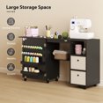 thumbnail image 4 of HOMCOM Folding Sewing Table with Power Outlet, Rolling Craft Table, Black, 4 of 10