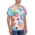 thumbnail image 2 of Vsdgher Cupcakes and Donuts Print Men's Dry Fit Mesh Athletic Shirts Moisture Wicking Tennis T-Shirt Tops, 2 of 9