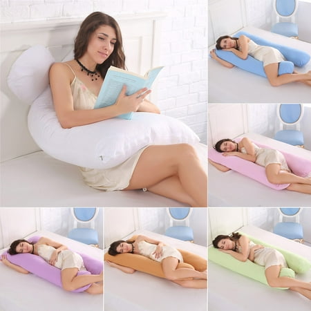 Pregnancy Pillow - Full Body Pillow for Maternity & Pregnant Women by TOPCHANCES,  U Shape Bed Pillow - 6 COLORS - White Green Blue Pink Yellow