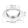 thumbnail image 2 of Conector de ducto de metal Uxcell de 4" con brida, placa de montaje de ducto de tubo de escape, paquete de 3, 2 of 5