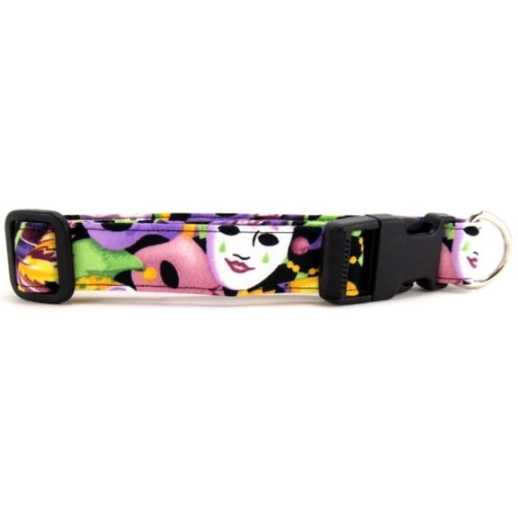 Mardi Gras Masks Dog Collar - Size - Small