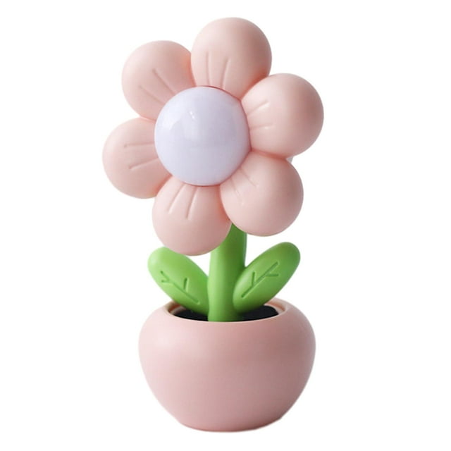 Potted Plant Small Table Lamp Novelty Desktop Ornaments Table Lamps Bedside Lamp Pink