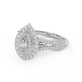 thumbnail image 3 of Double Halo Shank Engagement Rings for Women, IGI Certified 1.00 Cttw Pear And Round Lab Grown Diamond Ring In 18K Solid White Gold F-G, VS-SI Quality Ring Size-7, 3 of 6