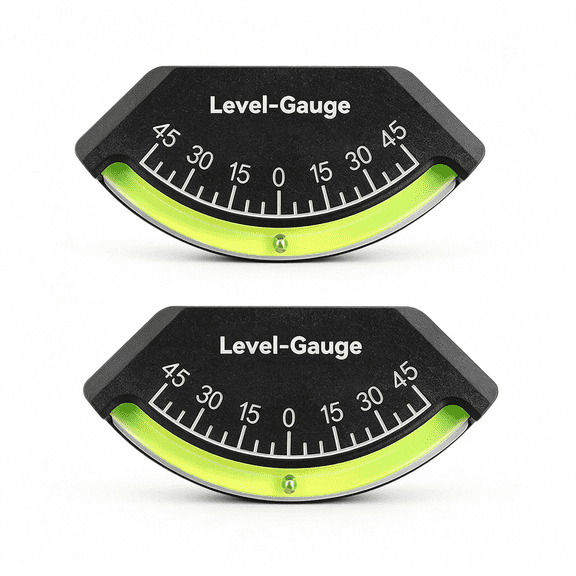 BPPEG 2 Pack Rv Level Gauge 0-45° Bubble for Camper Brass, Inclinometer Accurate for Rvs Trailers Replace