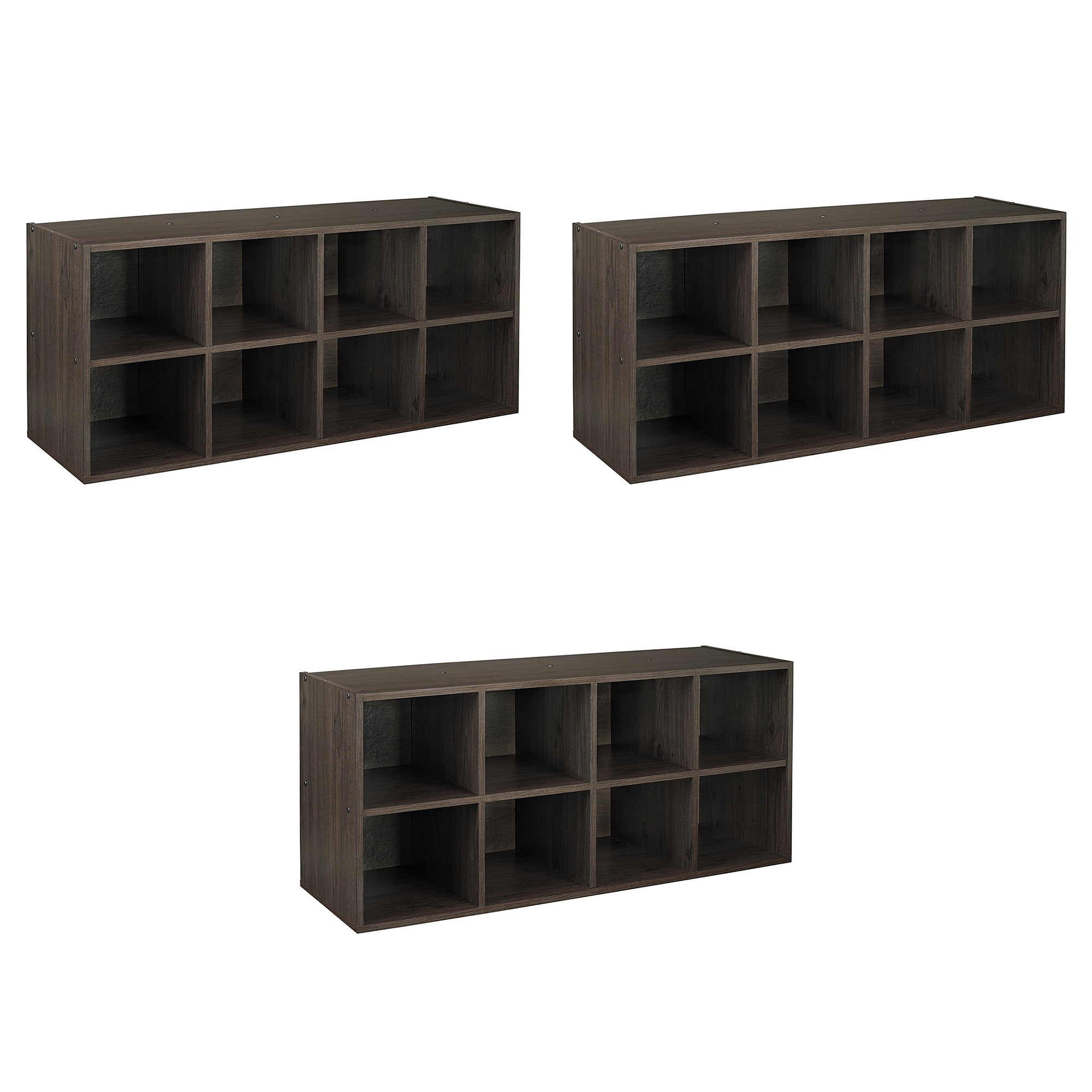 ClosetMaid 8 Box Cube Closet Shoe Organizing Storage Station Espresso 3 Pack Walmart