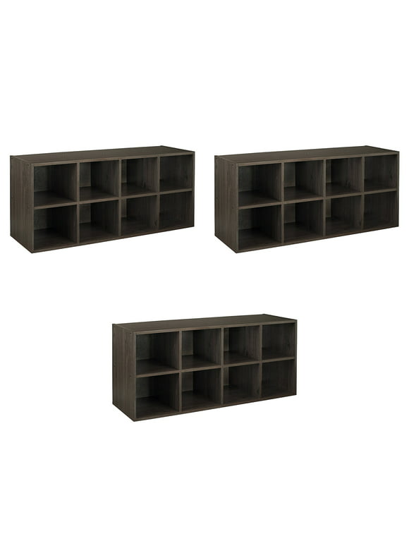 ClosetMaid 8 Box Cube Closet Shoe Organizing Storage Station, Espresso (3 Pack)