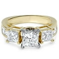 thumbnail image 4 of Pompeii 2ct Princess Cut Diamond 3 stone Engagement Ring 14K Yellow Gold (I/J,I1-I2), 4 of 4