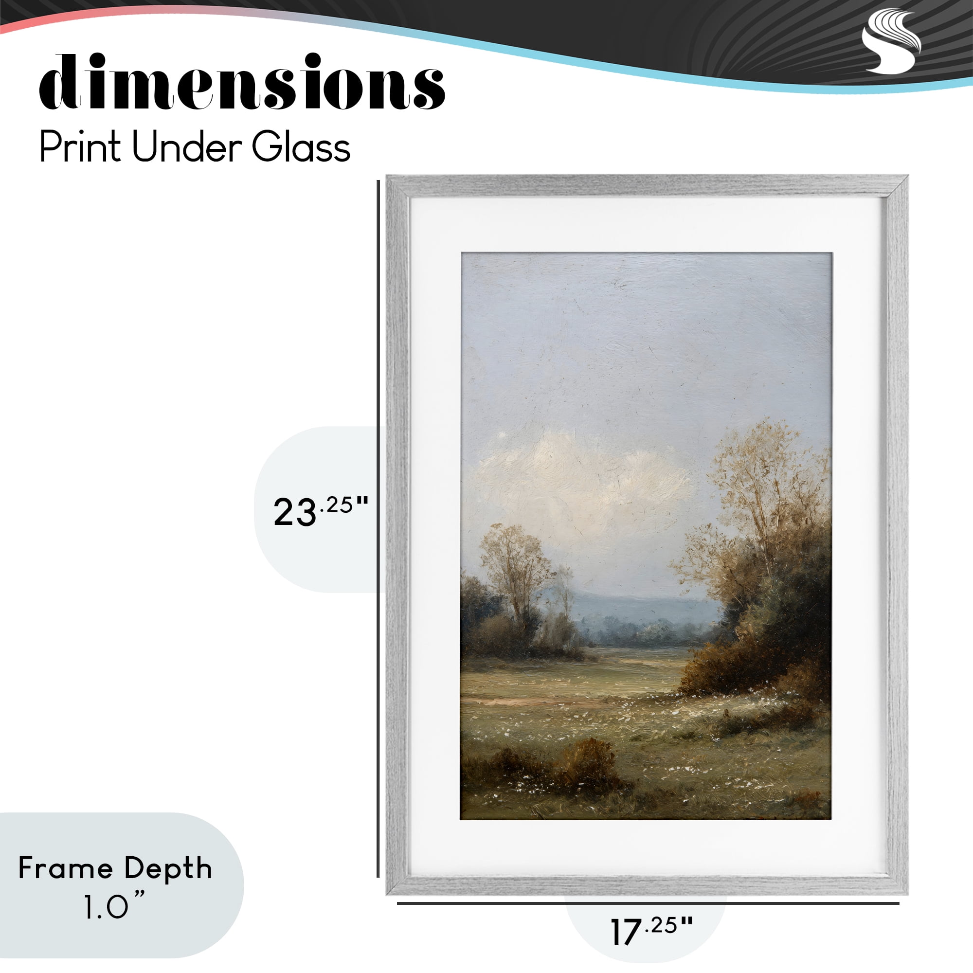 Stupell Industries Silent Little Meadow Gray Framed Print Under Glass, design by Petal Prints Design