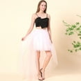 thumbnail image 3 of SWSMCLT Women's Tulle Skirt Tutu High Low Halloween 80s Flowy High Waist Skirt Mesh Skirt Maxi Elastic Waist Elastic Bubble Skirt Pink Small-Medium, 3 of 4