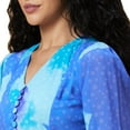 thumbnail image 5 of Globus Women Blue Abstract Printed Tiered Georgette Fit And Flare Midi Dress, 5 of 6
