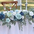 thumbnail image 4 of mmirethe Durable Artificial Flower Table Runner - Good Texture Exquisite Crafted Decoration Wedding Blue 1Set, 4 of 6