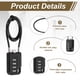 thumbnail image 2 of Uxcell 1-Pack Candado de Combinación, Aleación de Zinc 4 Dígitos Contraseña 20 In Cable Candado de Equipaje Exterior Sin Llave [Negro], 2 of 7