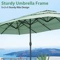 thumbnail image 4 of Autlaycil 15ft 3-Tiers Patio Umbrella with Airflow Smooth and Stable, Lock Bolt and Crank Rectangular umbrella for Deck Lawn Garden Yard, Light Green, 4 of 7