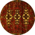 thumbnail image 1 of Ahgly Company Indoor Round Persian Yellow Traditional Area Rugs, 4' Round, 1 of 4