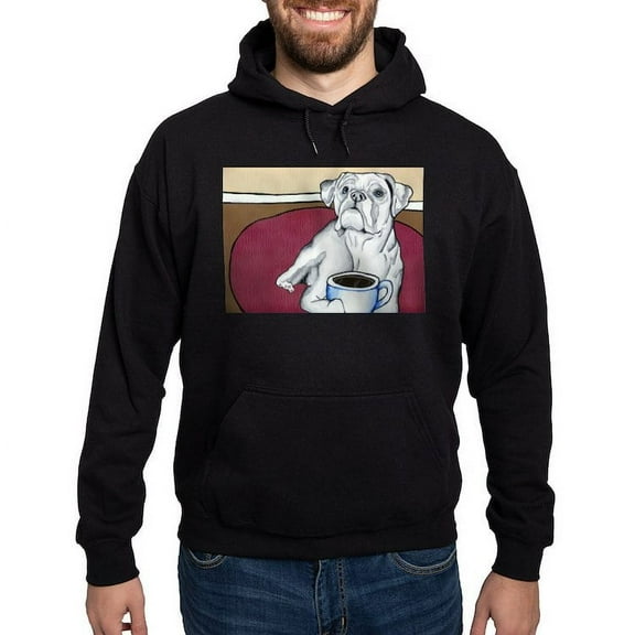 CafePress - Coffee Boxer (White) Hoodie (Dark) - Pullover Hoodie, Classic, Comfortable Hooded Sweatshirt
