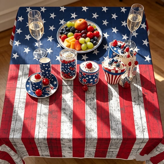 Diceymbol Nationalist Disposable Party Decor 54" Red White Blue Patriotic Table Runner for 4th of July, Memorial Day & Veterans Day Celebrations