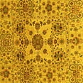 thumbnail image 1 of Ahgly Company Machine Washable Indoor Square Oriental Yellow Modern Area Rugs, 4' Square, 1 of 4