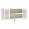 thumbnail image 6 of Systembuild Evolution Sunset District Metal TV Stand for TVs up to 50" with Perforated Metal Mesh Accents, Soft White, 6 of 13