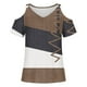 thumbnail image 2 of Camisas de Manga Corta para las Mujeres Blusa de Cuello Redondo de Impresión Casual, Top de Algodón de Imitación Ligero para el Hogar, el Uso Diario Y las Cuatro Estaciones, 2 of 4