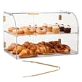 thumbnail image 1 of VEVOR Vitrina de Exhibición de Panadería 2 Niveles, Vitrina de Acrílica Transparente para Panadería 55,8 x 35,5 x 35,5 cm, con Puerta Trasera y Delantera, Escaparate para Galletas, Postres, Donas, 1 of 9