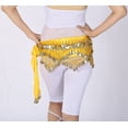 thumbnail image 2 of Beaded Gold Coins Velvet Belly Dance Hip Scarf Belt Skirt Wrap Sash Yellow, 2 of 4
