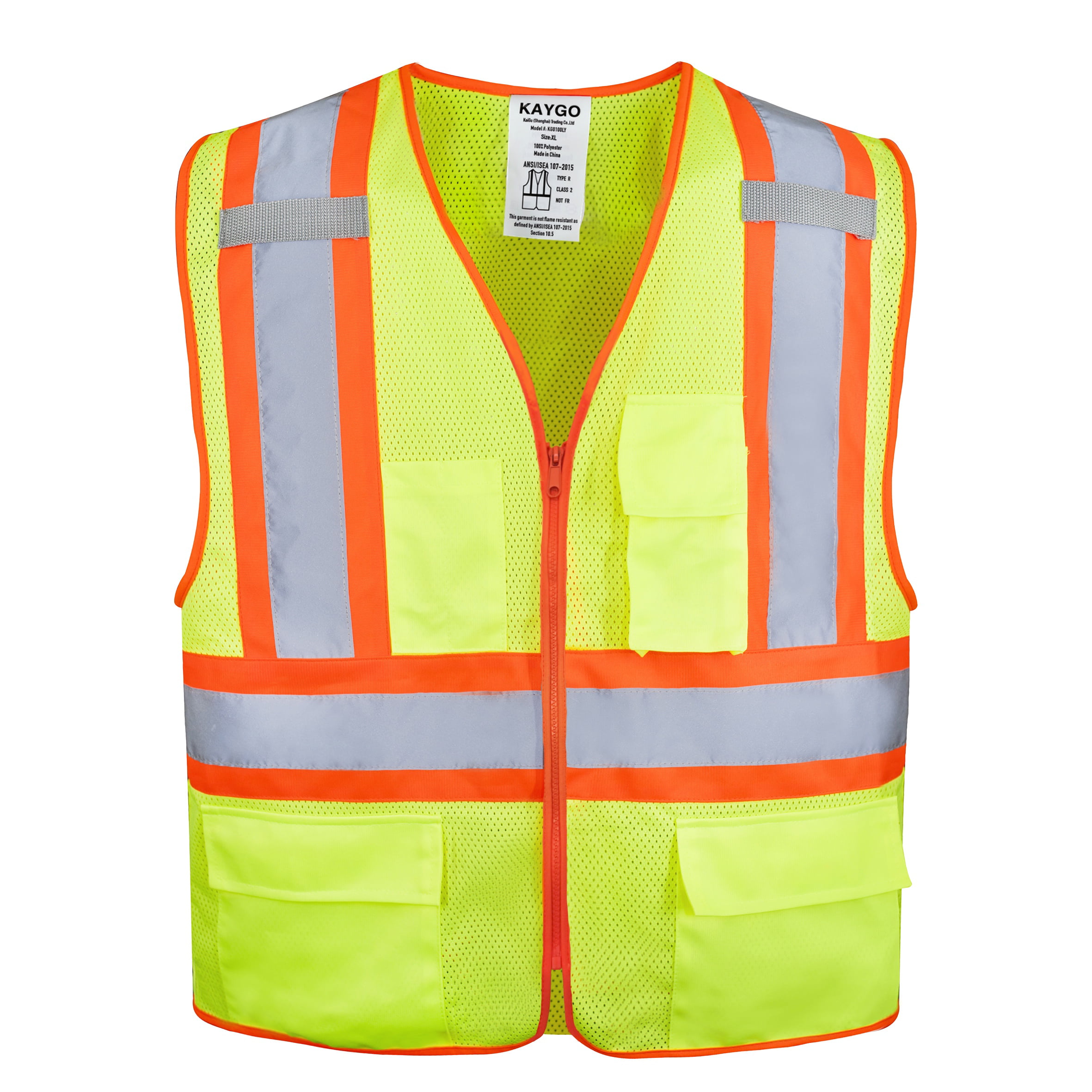 Small Orange ANSI CLASS 2 Bordered Reflective Tape/High Visibility Safety Vest 