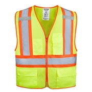 High Visibility Safety Vest, KAYGO KG0100, Safety Vests Reflective with Pockets and Zipper, ANSI/ISEA 107-2015 Type R Class2 Not FR