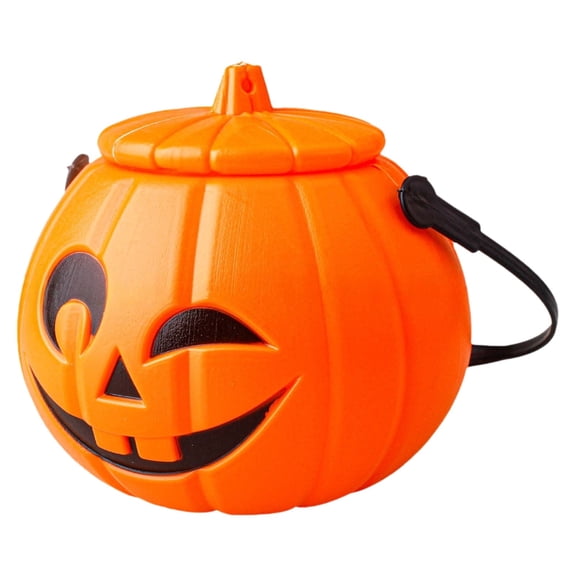 Halloween Pumpkin Candy Bucket Pumpkin Buckets Halloween Buckets with Lid Halloween Candy Holders Container for Home Decoration
