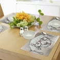 thumbnail image 4 of Ambesonne Dog Place Mats Set of 4, Hipster Puppy Glasses, Standard Size, White Tan Brown, 4 of 6
