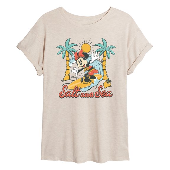 Disney - Minnie Salt And Sea - Juniors Oversized Graphic T-Shirt