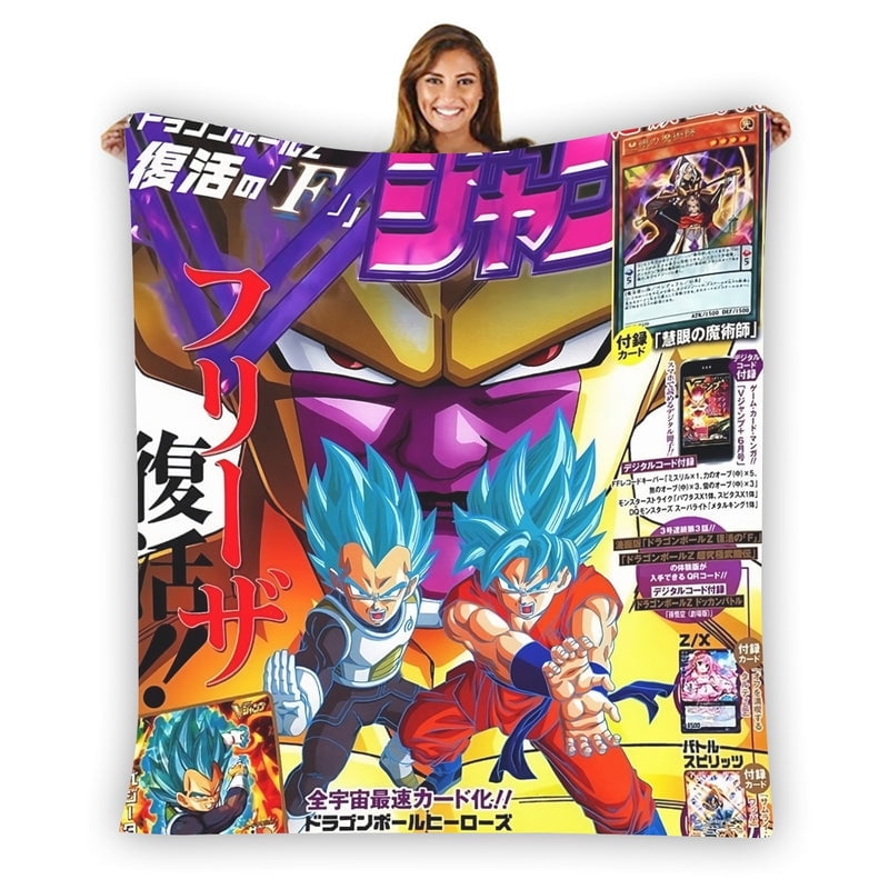 Golden Frieza Super Saiyan God Goku Vegeta Blue Hair 3D Blanket - Main Image