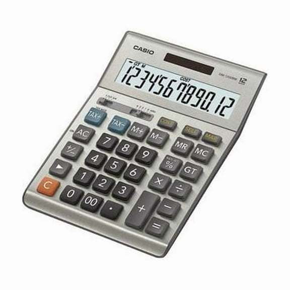 Desktop Calculator, 12-Digit LCD, Silver