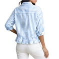 thumbnail image 6 of Sexlip Women's Blouse Short Sleeve Button Down Style Comfortable Wear Daily Wear Essential Durable Quality Fashion Forward Blue XXL, 6 of 8