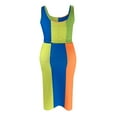 thumbnail image 4 of Njoeus Women's 2 Piece Ribbed Knit Outfits Fashion Color Block Sleeveless Crop Tank and High Waist Skirt Sets Bodycon Dress for Club Party Cocktail XL-5XL Plus Size, 4 of 4
