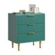 thumbnail image 1 of QinaQin Cómoda moderna de 3 cajones con frente acanalado, mueble de madera con detalles metálicos para recámara, sala o recibidor, 1 of 7