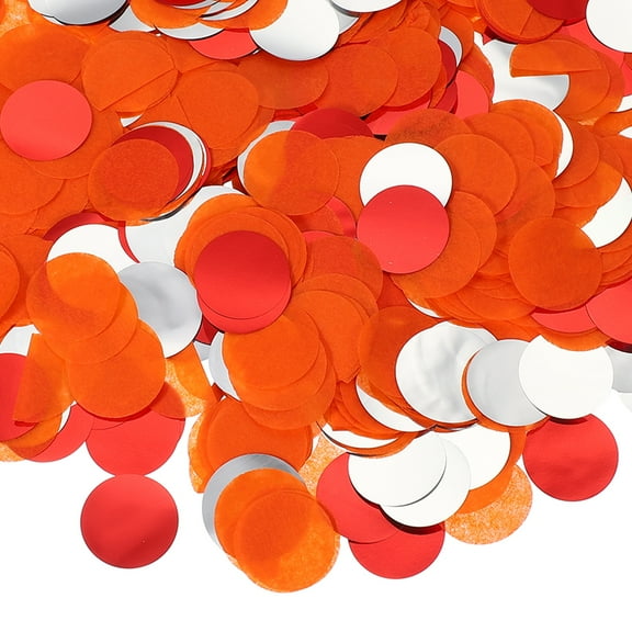Uxcell Round Tissue Paper Confetti 15 Inch, Table Wedding Confetti Circle Dots(1.76 oz),Orange/Black/Red